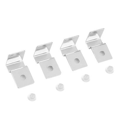 8 Pack Stainless Steel Fish Tank Cover Bracket, 5mm Aquarium Glass Lid with Silicone Buffer Pads, Aquarium Lid Holder for Fish Tank Cover Protection