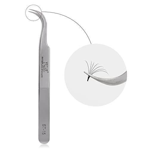 BEYELIAN Eyelash Extension Tweezers, Professional sticker tweezers | Eyelash Extension Tweezers, Professional sticker tweezers for crafting Curved Tip Stainless Steel ST-15 - style: ST15