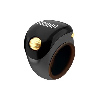 Smart Tasbih Zikr Rings, Interchangeable Tasbih Counter Rings, Adjustable Ring Finger Counter, APP Support Digital Counter Prayer Reminder Rings (Black) - color: Black