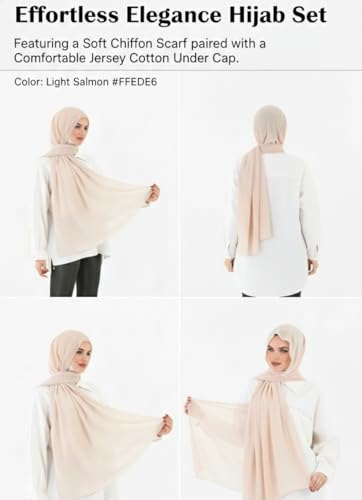 Instant Chiffon Hijab, Ready to wear hijab, modal wrap, Abaya, modern Instant Scarf, Soft breathable scarf - color: Almond