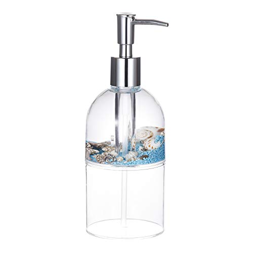 4 Piece Acrylic Liquid 3D Floating Motion Bathroom Vanity Accessory Set Oceam Theme Sea Shell Conch Toothbrush Holder, Tumbler, Soap Dispenser, Soap Dish - size: 4-piece, style: Conch
