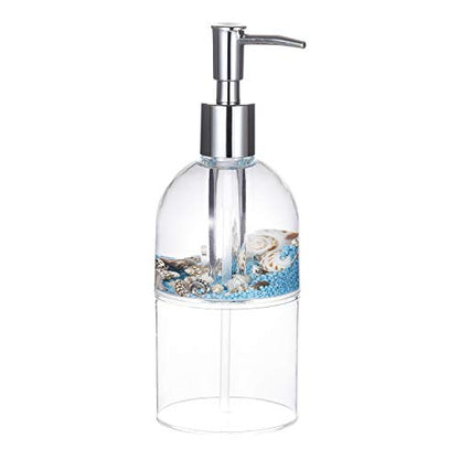 4 Piece Acrylic Liquid 3D Floating Motion Bathroom Vanity Accessory Set Oceam Theme Sea Shell Conch Toothbrush Holder, Tumbler, Soap Dispenser, Soap Dish - size: 4-piece, style: Conch