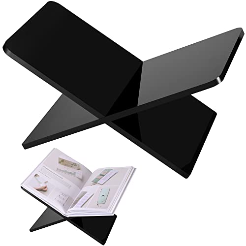 Acrylic Book Stand 11 x 7 x 6 in Large Open Book Display Stand for Cookbook Art Book Bible Guest Book - Coffee Table Book Stand for Reading - Black, Standard - color: Black, size: Standard