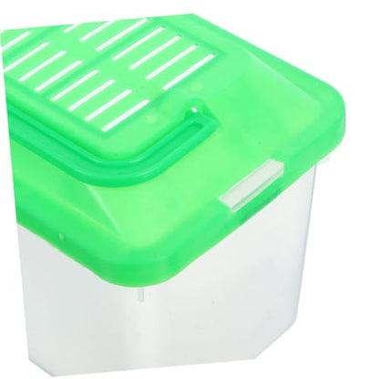 SUPVOX 2pcs Portable Reptile Carrier Handheld Transparent Fish Tank Secure Lid for Bearded Dragons Turtles and Small Pets for Travel and Breeding