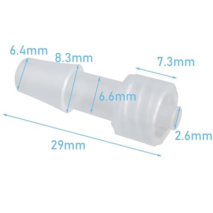 10PCS Public Luer Lock 1/4 inch Polypropylene Hose Connector 6.8mm Luer Female Connector Syringe Extension Tube Dispensing Valve Connector for Aquarium Equipment Laboratory