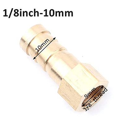 Lkq-Brass Adapter 5pcs 1/8" Thread To 4/6/8/10/12mm Soft Hose Connector Garden Irrigation Adapter Aquarium Air Pump Line Fish Tank Hose Fittings, Garden Hose Connector(Female 1l8 inch 10mm) - color: Female 1l8 inch 10mm