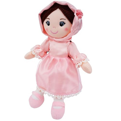 June Garden 14" Snuggle Cuties Aisha - Muslim Hijab Doll - Soft Cuddly Plush Doll for Girls - Huggable Rag Doll - Ramadan Gift - Pink M - color: Pink Aisha, size: Medium
