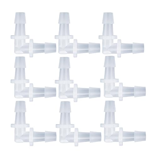 NACX 5/16" Hose Barb 90 Degree Elbow Plastic L Right Angle Barbed Fitting, 2 Way Equal Barbed Joint Splicer, 25Pcs - color: L, size: 5/16