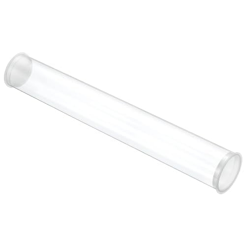PATIKIL 11.8"L x 1.7"Dia Clear Storage Tubes, 1Pcs PC Plastic Transparent Hollow Round Rigid Tube with Cap for Beads Bath Salt Container Wedding Party Favors