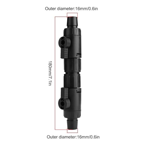 MiOYOOW Aquarium Hose Valve, Fish Tank Hose Connector Aquarium Water Control Valve with Quick Release Handle for 12/16MM Pipe - color: 16mm to 16mm