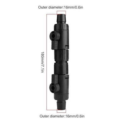 MiOYOOW Aquarium Hose Valve, Fish Tank Hose Connector Aquarium Water Control Valve with Quick Release Handle for 12/16MM Pipe - color: 16mm to 16mm