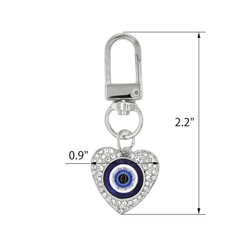 Evil Eye Keychains Car Key Ring Bag Purse Charm for Women Men - Good Luck Amulet Protection - color: N
