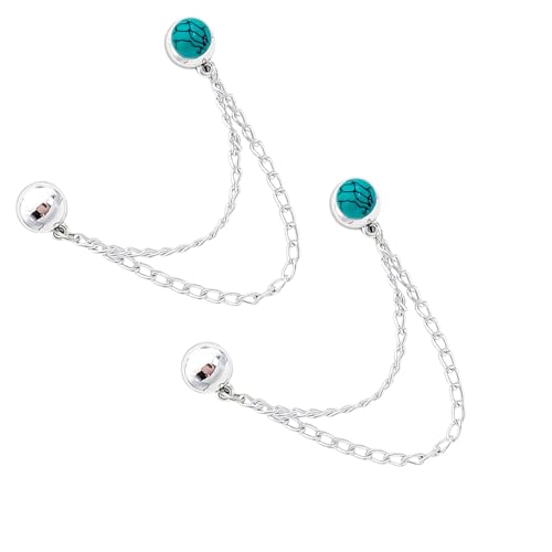 Multipurpose Trouser Hems Clips Headscarf Pin Hijab Magnets with Chain for Quick Attachment Strong Magnet for Sleeves & Trousers - color: Green