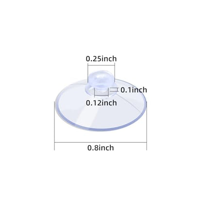 AQUANEAT 20 Packs Suction Cups 0.8 Inch Clear Sucker Pads Without Hook for Glass Home Organization Decoration - size: 0.8 in