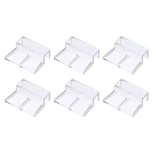 6 Pcs Aquarium Lid Clips, 12 mm Acrylic Aquarium Cover Bracket Fish Tank Lid Older Fish Tank Clip Transparent Durable Easy to Clean, Intended for Rimless Aquariums Top Cover - size: 12 mm