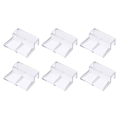 6 Pcs Aquarium Lid Clips, 12 mm Acrylic Aquarium Cover Bracket Fish Tank Lid Older Fish Tank Clip Transparent Durable Easy to Clean, Intended for Rimless Aquariums Top Cover - size: 12 mm
