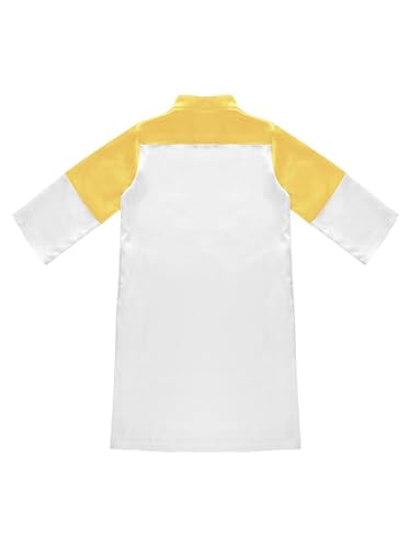 FEESHOW Little Boys Arabic Muslim Thobe Toddler Baby Kaftan Robe Islamic Traditional Festival Party Wear - color: Yellow, size: 12-18 Months