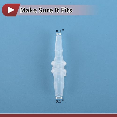 Plastic Hose Barb Fitting 1/16" x 3/32" OD Barb Straight Through Pipe Connector Clear 5 Pcs - size: 1/16"-3/32"