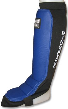 Grappling Shin Instep - Coverd Back for MMA, Muay Thai, Kickboxing - Blue - size: Standard