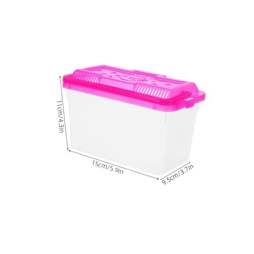 YARNOW 4Pcs Miniature Handheld Aquarium Box for Small Pets Plastic Fish Breeding Container with Convenient Handle for Turtles Hamsters Reptiles and Small Fish