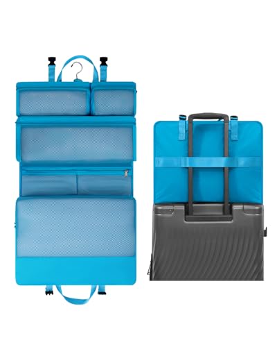 ECOHUB Hanging Travel Closet Portable Luggage Organizer Packing Bag,Teal - color: Teal