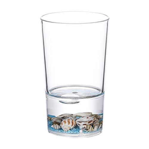 4 Piece Acrylic Liquid 3D Floating Motion Bathroom Vanity Accessory Set Oceam Theme Sea Shell Conch Toothbrush Holder, Tumbler, Soap Dispenser, Soap Dish - size: 4-piece, style: Conch