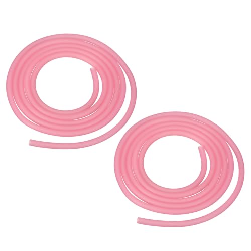 Aquarium Airline Tubing, 5/32"(4mm) ID x 1/4"(6mm) OD 4.9ft PVC Flexible Tube, (2Pcs, Pink), Intended for Fish Tank Air Pump/Aquarium/Garden/Terrarium Pond - color: Pink