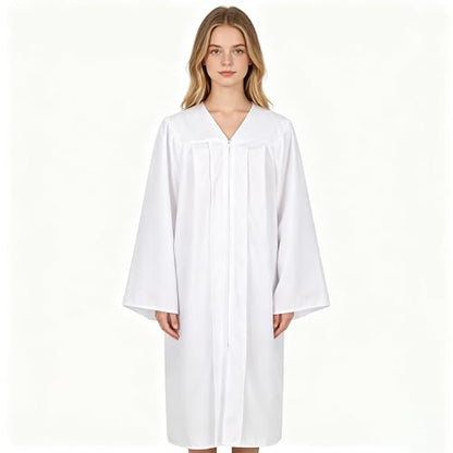 교회 성인을 위한 유니 매트 합창단 가운, 고등학교 및 학사 전용 졸업 가운 - color: 화이트., size: 51