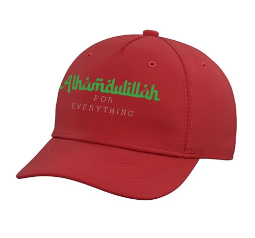 Alhamdulillah for Everything Islamic Muslim Adjustable Baseball Hat - color: Red