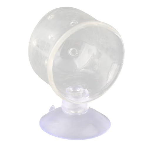 Aquarium Feeding Cup Fish Feeder Glass Acrylic Suction Cup Container for Freshwater Saltwater Tanks with Premium Suction Red Live Food Feeder (Glass Perforated (Suitable for nematodes)) - size: Glass perforated cup (suitable for nematodes)