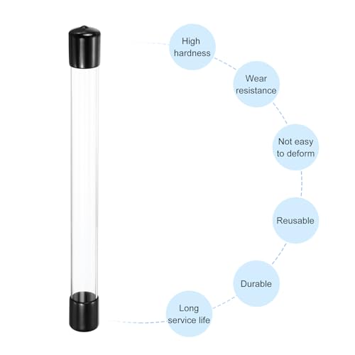 MECCANIXITY Clear Storage Tube 20x22mm Small Plastic Round Tubing with Caps Rigid Bottle Container 250mm/10 Inch for Item Stored - size: 20x22x250mm