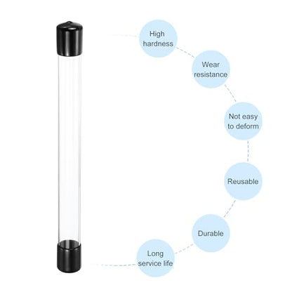 MECCANIXITY Clear Storage Tube 20x22mm Small Plastic Round Tubing with Caps Rigid Bottle Container 250mm/10 Inch for Item Stored - size: 20x22x250mm