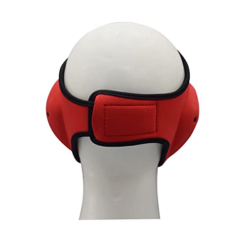 MRX MMA Ear Guards Kick Boxing Ju Jitsu Cage Wrestling Ear Protection Headgear with Adjustable Straps for Safe Head & Ear - color: Red