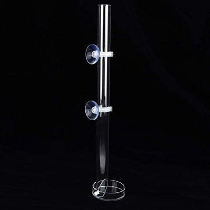 Acrylic Shrimp Feeder Tube, Ornamental Aquarium Feeding Tube Fish Food Container Set with Sucker Hook Fish Accessories(20cm)