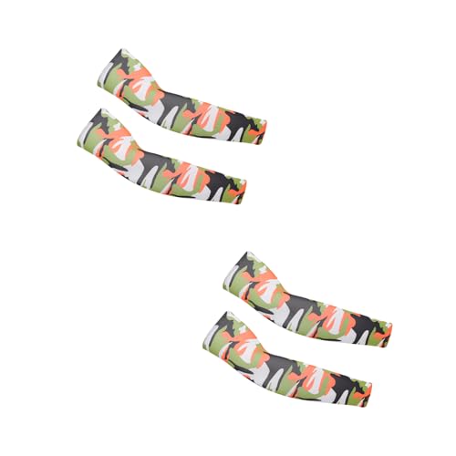 PFFY UV Protection Cooling Arm Sleeves for Men and Women UPF 50 Sun Sleeve - color: 2 Pairs Camo Orange