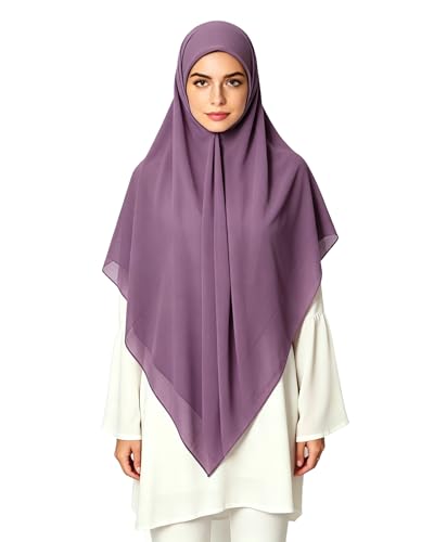 Lina & Lily Premium Chiffon Hijab Head Scarf Shawl Wrap for Muslim Women Square 58'' x 58'' - color: Berry