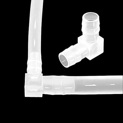 1/4" Hose Barb 90 Degree Elbow L Fitting Equal Barbed Joint Splicer Mender Adapter Union Adapter for Boat Aquarium Fuel Gas Liquid Air (Pack of 5) - size: 1/4 Inch