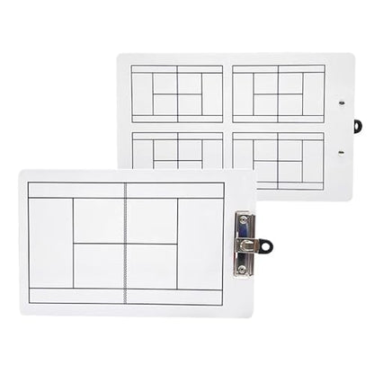 Tennis Marker Board, Non-Magnetic PVC Dry Erase Coaching Board, Tennis Coach's Clipboard, Tennis Tactical Board, Double-Sided, for Tennis Strategy