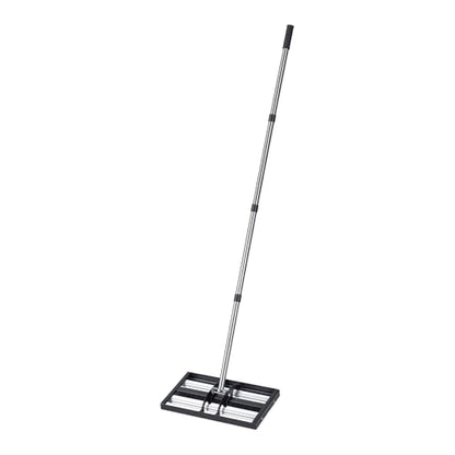 VEVOR Updated Lawn Leveling Rake with Roller, 17" x 10" Stainless Steel Lawn Leveler with 63.4" Adjustable Handle, Heavy Duty Yard Leveling Rake, Effort Saving Lawn Leveling Tool for Yard Golf Court - size: 10x17x70in (with Roller)