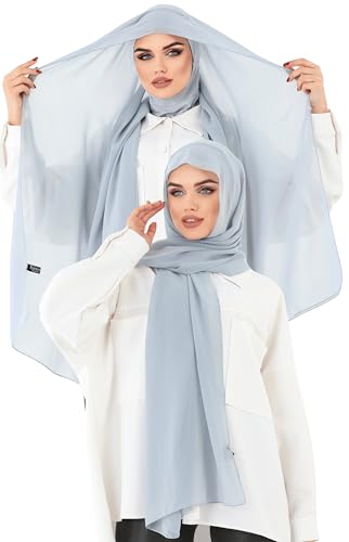 Instant Chiffon Hijab, Ready to wear hijab, modal wrap, Abaya, modern Instant Scarf, Soft breathable scarf - color: S3 Grey