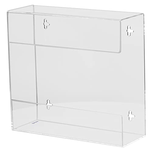 Kantek Wall Mounted Acrylic Glove Box Holder Dispenser, Double (2) Box Capacity, for Use in Food Service, Healthcare, Hospitals, Restaurants, 10.3" x 3.8" x 10.7", Clear - size: Full