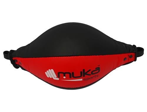 Boxing Speed Bag - Double End Punching Bag, Heavy Duty Synthetic Leather Boxing Ball - Gym Speed Reflex Ball - Muay Thai Training Swivel Ball for Fitness - style: Oval Shape/Red