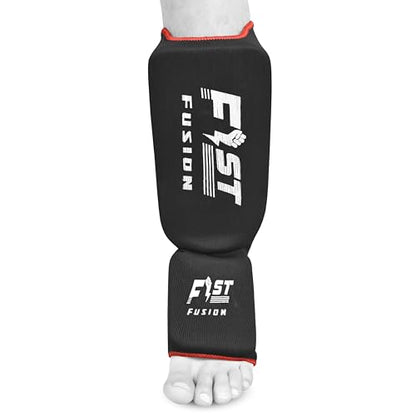 Muay Thai Shin in Step, Kickboxing MMA Boxing Training Elasticated Breathable Leg Foot Guard Socks Pair - color: Black, size: X-Small