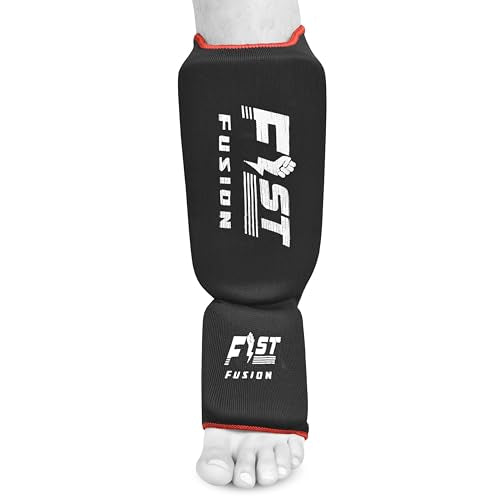 Muay Thai Shin in Step, Kickboxing MMA Boxing Training Elasticated Breathable Leg Foot Guard Socks Pair - color: Black, size: Large