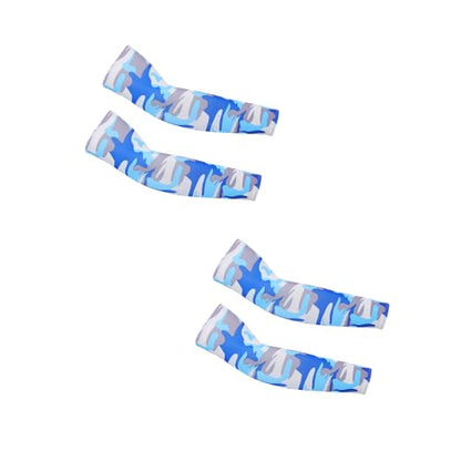 PFFY UV Protection Cooling Arm Sleeves for Men and Women UPF 50 Sun Sleeve - color: 2 Pairs - Camo Skyblue