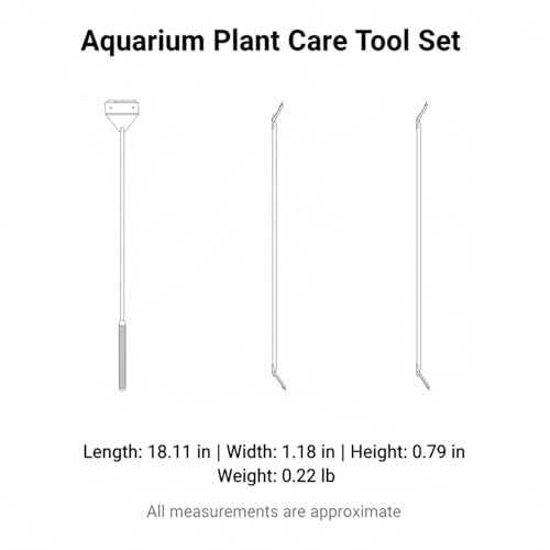 Aquarium Maintenance Tool Set - 430 Stainless Steel Long Reach Scissors, Tweezers & Sand Shovel for Fish Tanks - size: 18.11 x 1.18 x 0.79 in