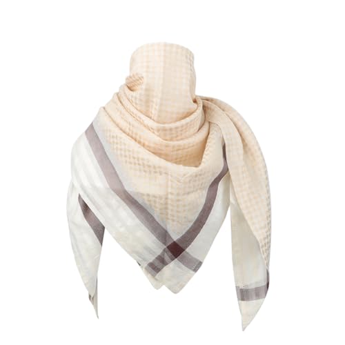 PURFUN Men's Large Arab Shemagh Headscarf Muslim Headcover Shawl Keffiyeh Arabic Scarf - color: Light Brown/Cotton