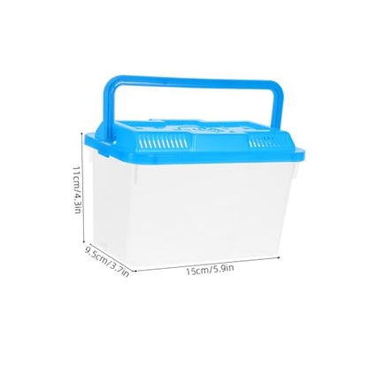 SUPVOX 4Pcs Mini Transparent Fish Tank with Handle Portable Pet Carrier for Small Fish Turtles Lizards Hamsters Lid Aquarium Breeding Box for Home Office Decor