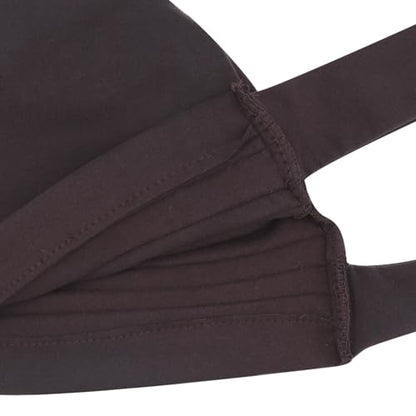 Suillty Women's Pre-Tied Muslim Hijab Bonnet Pleated Ruffle Turban Chemo Cap Underscarf Islamic Headwear - color: Coffee