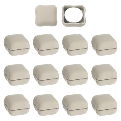 Hijab Magnetic Pins, Strong Hijab Pins Square Magnetic Buttons Pinless Headscarf Clips - Fitting for (Clothing - Dress - Scarf - Women) 12 Pack & 0.4 in & Khaki - color: Khaki